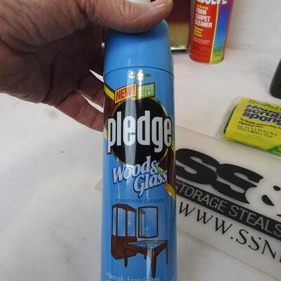 13 pc Cleaning products for home and cars, Brake fluid, gas dyer and antifreeze.