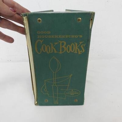 Good Housekeeping Cookbooks. Smaller Books in Larger Green Binder 1950s Vintage