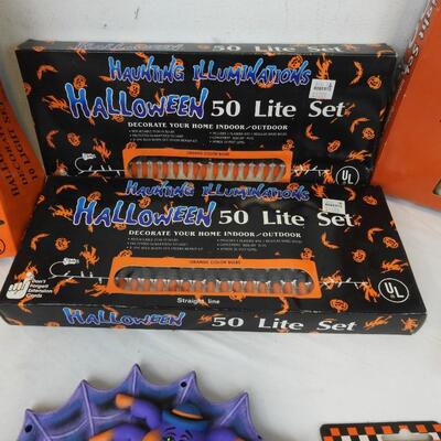 21+ pc Halloween Decor: Lights, Spiderwebs, Candles, etc