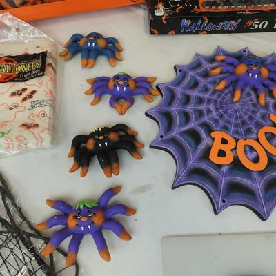 21+ pc Halloween Decor: Lights, Spiderwebs, Candles, etc