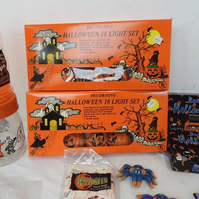21+ pc Halloween Decor: Lights, Spiderwebs, Candles, etc