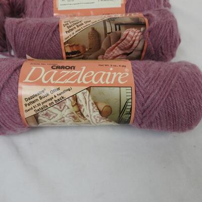 8 Skeins of Dazzleaire Yarn, 3 Azalea 5 Mauve