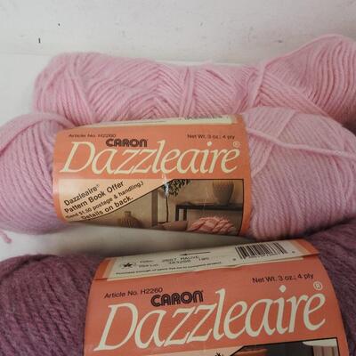 8 Skeins of Dazzleaire Yarn, 3 Azalea 5 Mauve