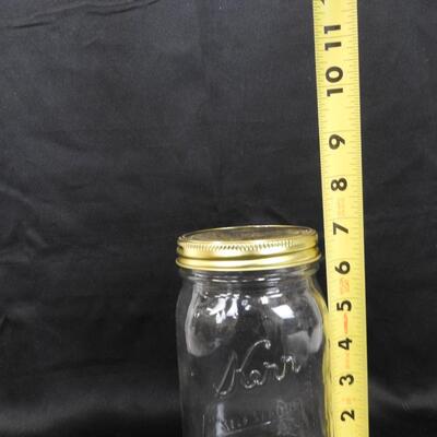 18 Kerr Glass Jars, 17 Lids , 7 Inches by 4 Inches