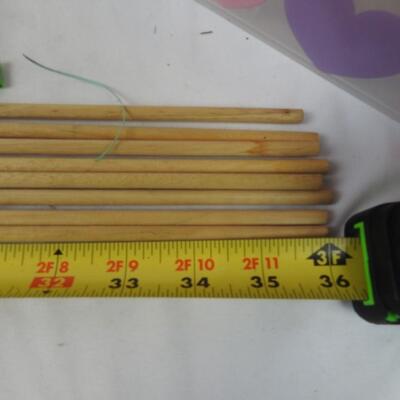 Craft Lot: 8 3ft Dowels, various types of filler and artificial flowers