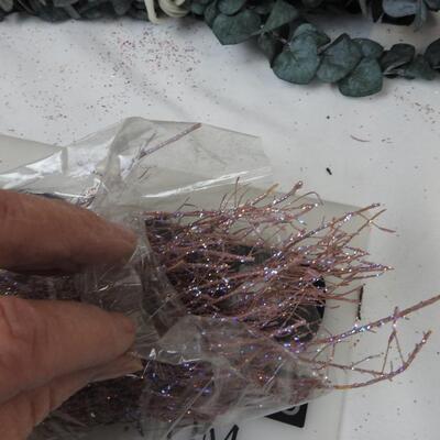 Craft Lot: 8 3ft Dowels, various types of filler and artificial flowers