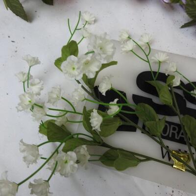 Craft Lot: 8 3ft Dowels, various types of filler and artificial flowers