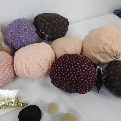Craft Lot: Soft Sculpture items, florist Foam, yarn, raffia,  see pictures.