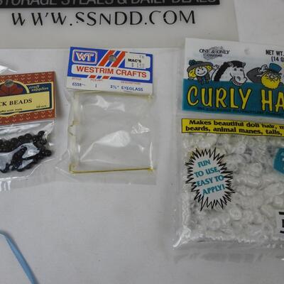 Craft Lot: Soft Sculpture items, florist Foam, yarn, raffia,  see pictures.