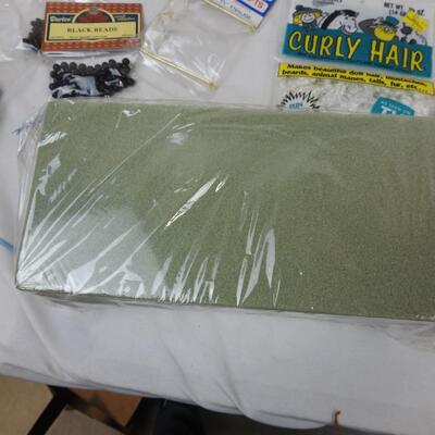 Craft Lot: Soft Sculpture items, florist Foam, yarn, raffia,  see pictures.