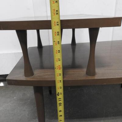Small Brown Wooden Table with a Second Level