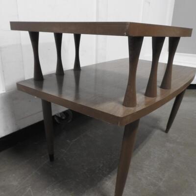 Small Brown Wooden Table with a Second Level