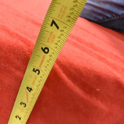 White Foam Mattress with Red Cover 53 x 71 Inch x 6 Inch Thick - Good Condition