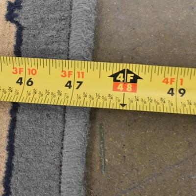 Gray Floral Rug with Yellow Trim 68 Inch  x 48 Inch - Good Condition