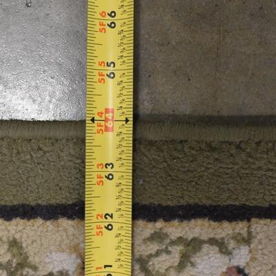 Green and Yellow Rug with Floral Design 64 inches x 46 Inches Dimensions