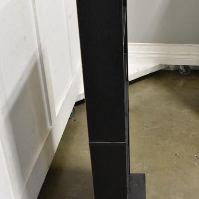 Black Wood Bookshelf, 6 Shelving Compartments
