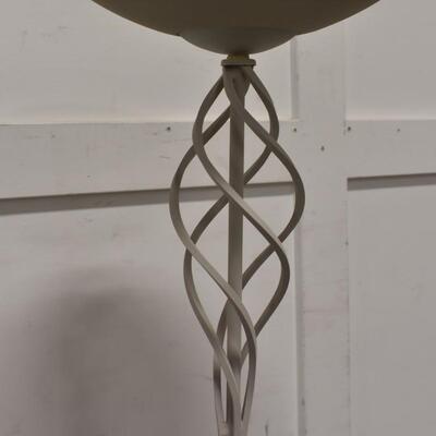 70 Inch Tall White Lamp with Spiral Pillar Design - Works