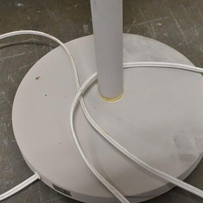 70 Inch Tall White Lamp with Spiral Pillar Design - Works