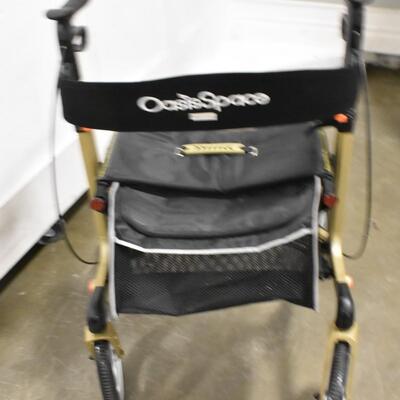 Oasis Space Walker/Seat, Yellow Metal Supports, Wheels Smooth, 1 Pouch