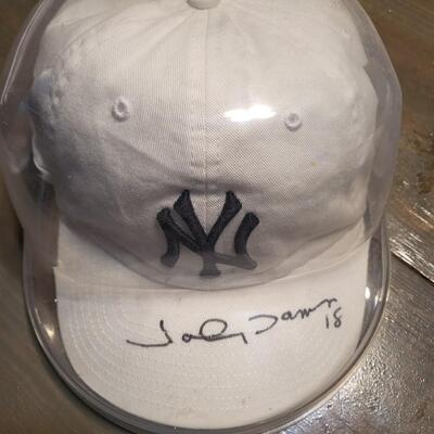 Johnny Damien signed Yankees hat