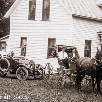 ANTIIQUE PHOTO - FABULOUS TRANSPORTATION COMPARISON!