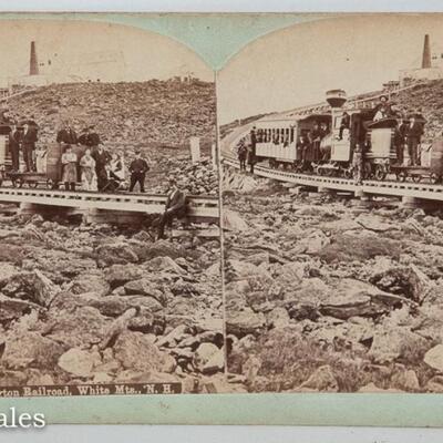 MT. WASHINGTON RAILROAD STEREOVIEW BY CHARLES BIERSTADT