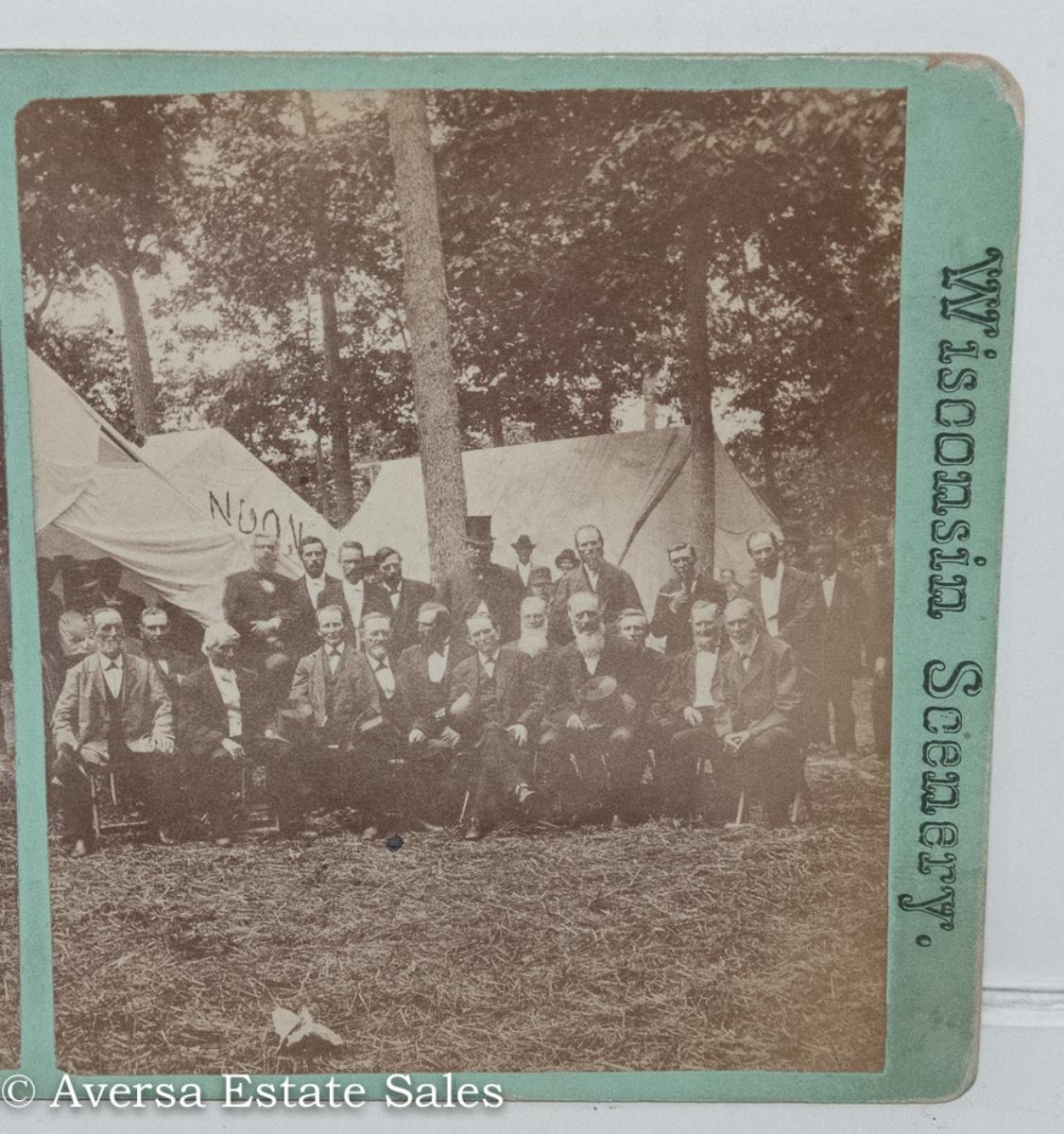 OUTSTANDING STEREOVIEW RIPON WISCONSIN CAMP MEETING (CHURCH?)