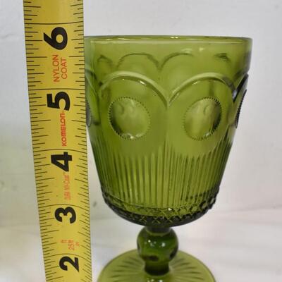 21 pc Green Glasses, 5 Different Sizes - Vintage