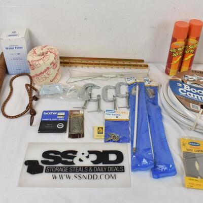 Home Improvement Lot: Boat and Camper Water Hose, Anti-Static Spray, Clamps