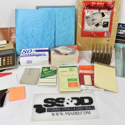 12+ Office Lot: NSC Printing Calculator, Envelopes, Mailing Bags, Organizer