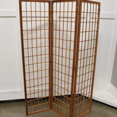 3 Part Room Divider, Wood, No Screen