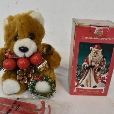 Christmas Lot: 20 Ceramic Gingerbread Ornaments, Santa Christmas Bell