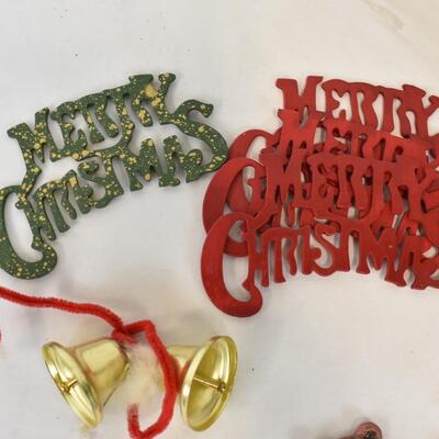 Christmas Lot: 20 Ceramic Gingerbread Ornaments, Santa Christmas Bell