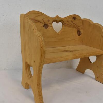 Wooden Heart Doll Bench