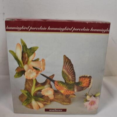 20 pc Home Decor, Wooden Perpetual Calendar, Porcelain Hummingbird