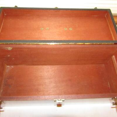 LOT 67  WOODEN TACKLE BOX IN A CANVAS COVER