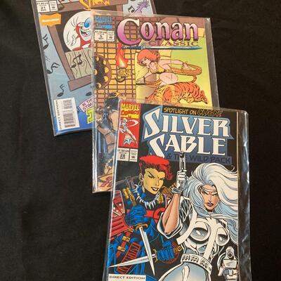 Vintage Comic Lot 3 piece with Conan and Silver Sable