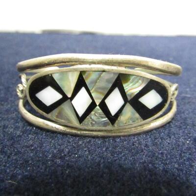 LOT 203  STERLING SILVER AND ABALONE BRACELET