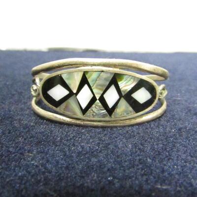 LOT 203  STERLING SILVER AND ABALONE BRACELET