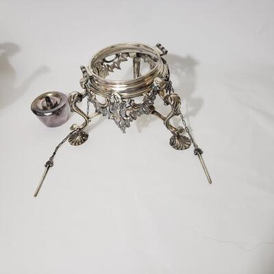 Sterling Silver Tea Kettle, Stand, and Burner