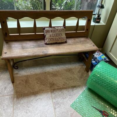 26A Haitian Bench w/Wrought Iron Studs