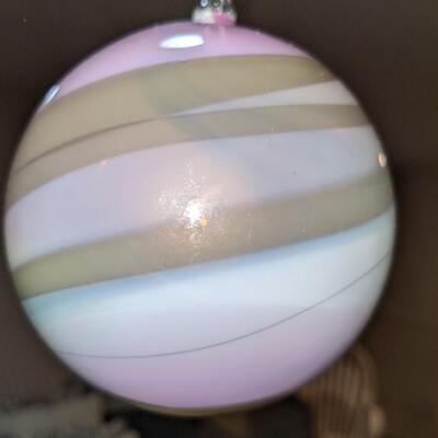 Vintage Handblown Multi Color Swirl Suncatcher Ornament Glass Balls