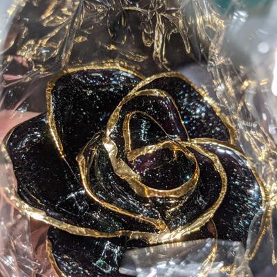 14k Gold Dipped Real Roses, Steven Singer Lot of 4