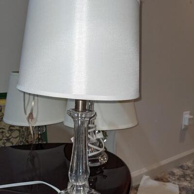 Pair Acrylic Table Lamps w/ Shades