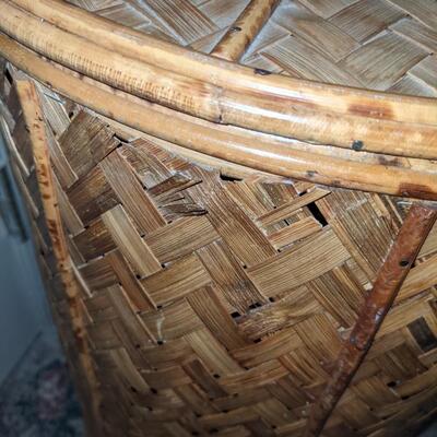 Bamboo Hamper and 3 Throw Pillows