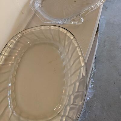 Glass Platters and Vases Mixed lot