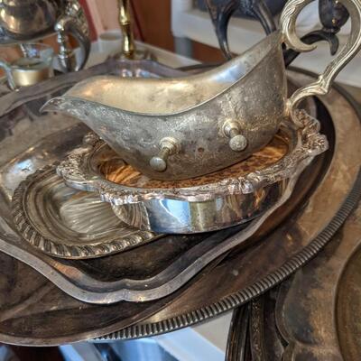 Silver-plate and Brass Mixed Lot