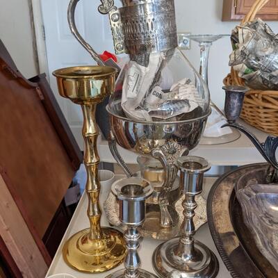 Silver-plate and Brass Mixed Lot