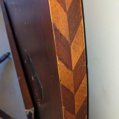 6 Ft Diameter  Inlaid wood Table, Four Carved Leg Base