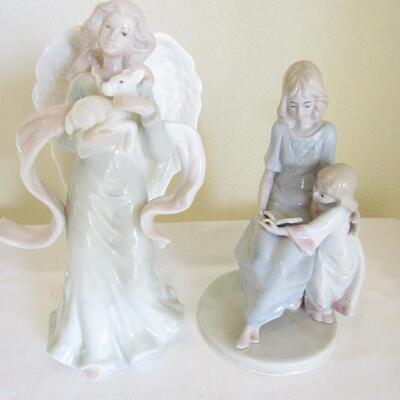 LOT 9  FENTON FOOTED BOWL AND 2 FIGURES